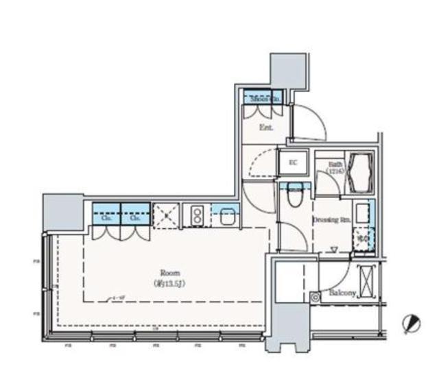 THE ROPPONGI TOKYO SUPERIOR RESIDEN(1K/7階)の間取り写真