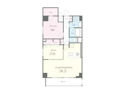 第一辻ビル(1SLDK/9階)の間取り写真