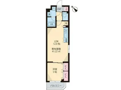 ルーチェ クオーレ(1LDK/5階)の間取り写真