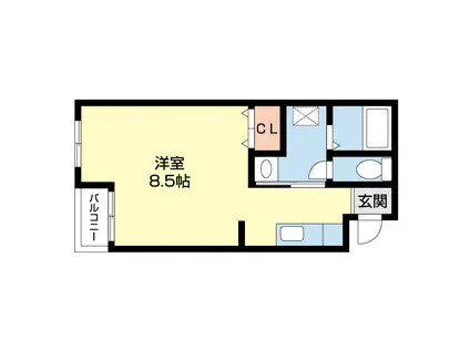 ウエスト GARDEN(ワンルーム/2階)の間取り写真