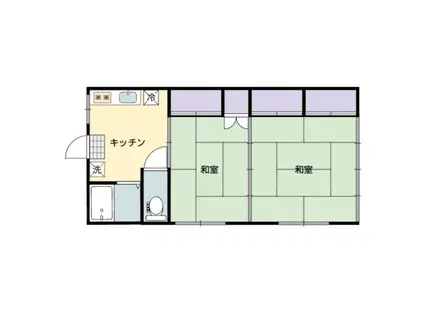 シャルマンコート福沼A棟(2K/1階)の間取り写真