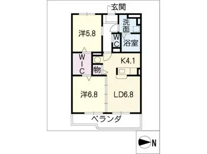 リヴェール・アンジュ(2LDK/5階)の間取り写真