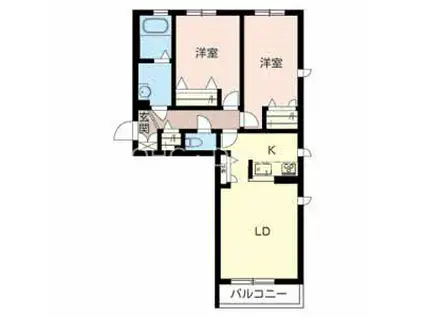 メゾン ド ビオーレ(2LDK/2階)の間取り写真