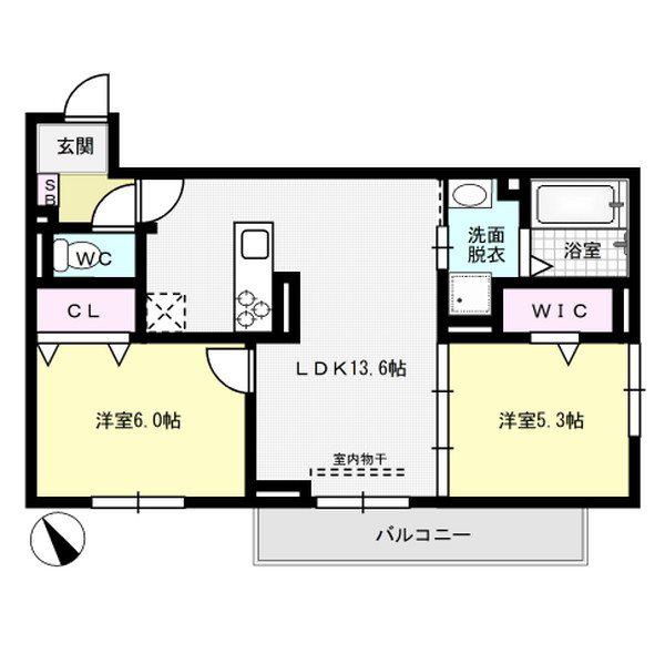 D-ROOM平田台4丁目(2LDK/3階)の間取り写真