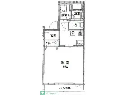 タクロス(1K/1階)の間取り写真