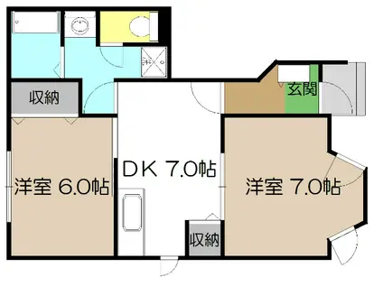 NAVIN(2DK/1階)の間取り写真