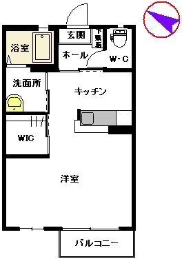 グランディール大江 (ワンルーム/2階)の間取り写真