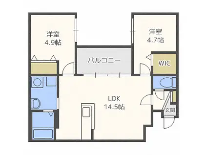パーク琴似館(2LDK/4階)の間取り写真