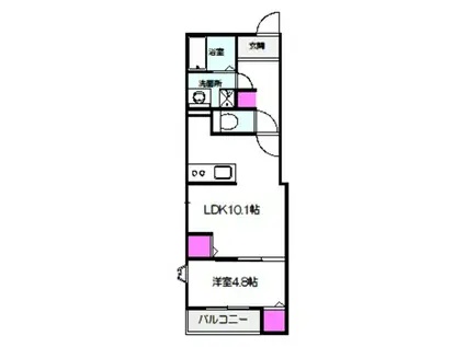 ル・ポルト・ボヌールLA-CREA放出東(1LDK/3階)の間取り写真