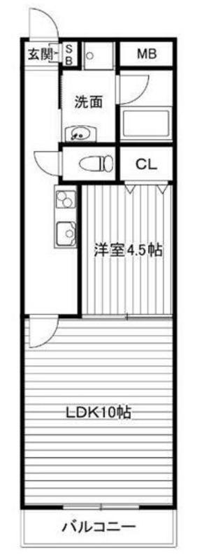 キャスティーヨ山野井(1LDK/2階)の間取り写真