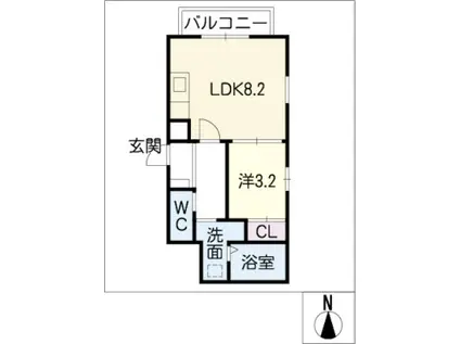 CHARME SAISON(1LDK/2階)の間取り写真