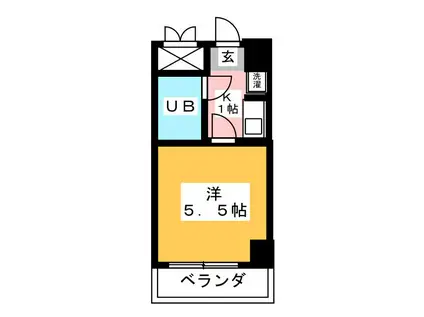 ダイアパレス西川口(1K/5階)の間取り写真