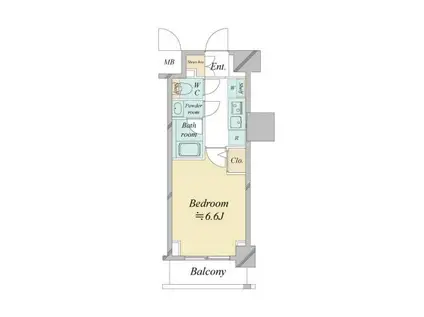 ドゥーエ新横浜(1K/2階)の間取り写真