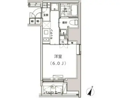 グランディオール広尾テラス(1K/7階)の間取り写真