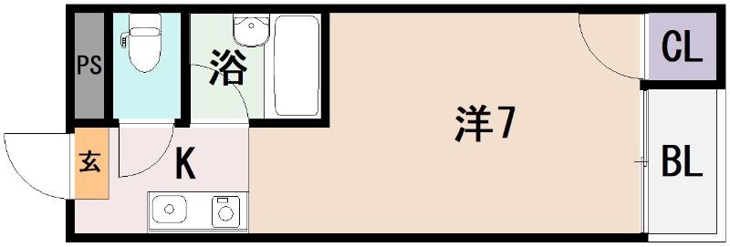 林マンション(1K/1階)の間取り写真