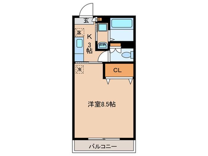 アヴァンセ・エフ(1K/2階)の間取り写真