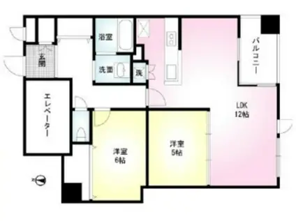 PRISM COURT 平井(2LDK/4階)の間取り写真