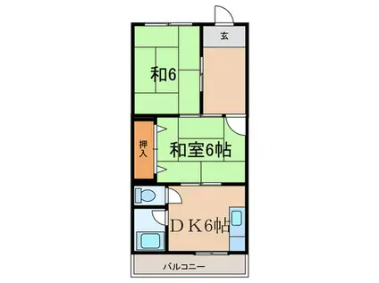 道本グリーンハウス(2DK/4階)の間取り写真