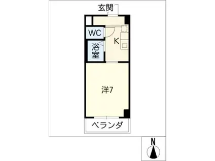 メジログランデ星ヶ丘(1K/1階)の間取り写真