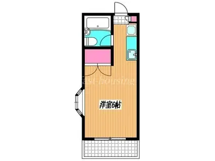 グリーンハイム(ワンルーム/2階)の間取り写真