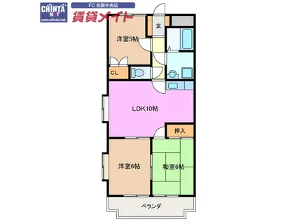 プランドール大塚(3LDK/3階)の間取り写真