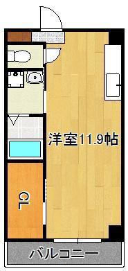 寿山ビル(ワンルーム/5階)の間取り写真