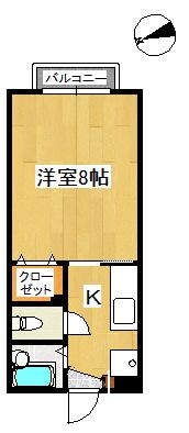 パークサイド東山(1K/2階)の間取り写真