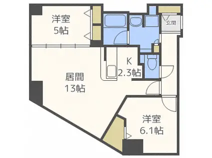 F114(2LDK/8階)の間取り写真