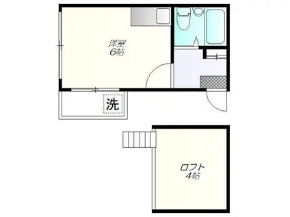 カオパレスNO.5(ワンルーム/1階)の間取り写真