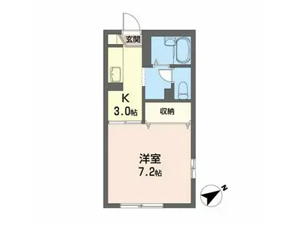 ディアス八桜II(1K/1階)の間取り写真