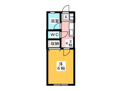 グリーンツー(1K/1階)の間取り写真