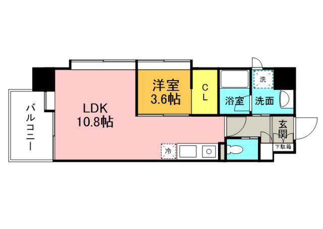桜橋パーク(1LDK/5階)の間取り写真