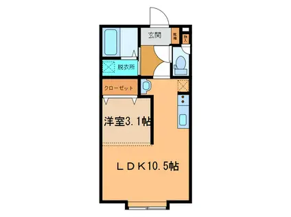 FAVORITE(1LDK/1階)の間取り写真