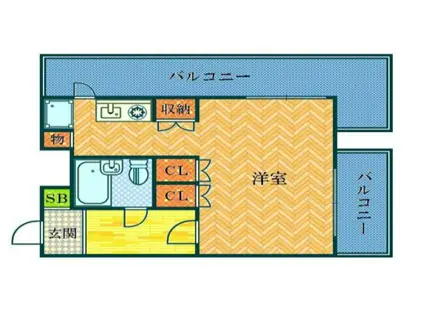 グラン・ピア布施(1K/4階)の間取り写真