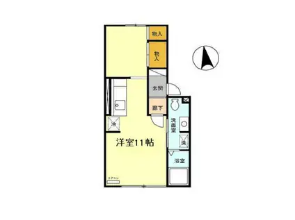 サンセール桂102(ワンルーム/1階)の間取り写真