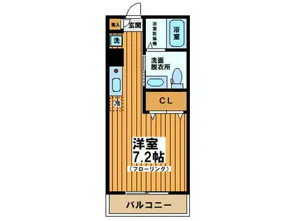 メゾンボヌール(ワンルーム/2階)の間取り写真