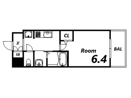 エステムコート神戸ステーションウィズ(1K/4階)の間取り写真