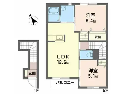 アネックス(2LDK/2階)の間取り写真