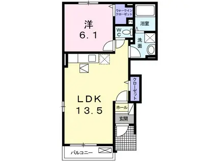 アルカンシエル・ド・ナナ I(1LDK/1階)の間取り写真