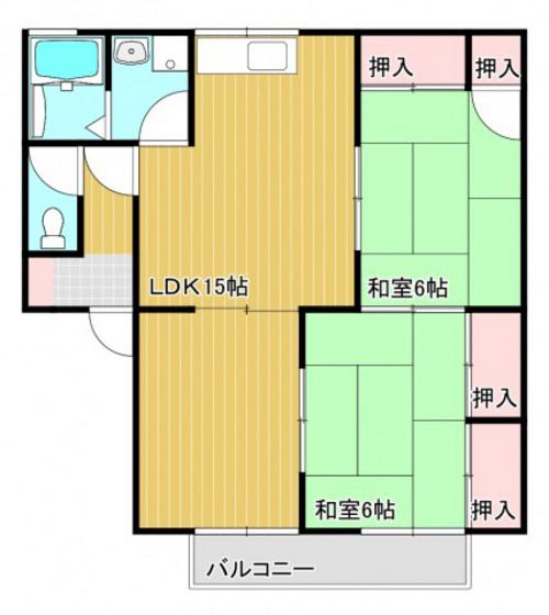 グランデージK・M A(2LDK/1階)の間取り写真
