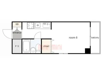 仁川北マンション(1K/1階)の間取り写真