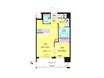 エフ・パルク高宮(1LDK/10階)の間取り写真