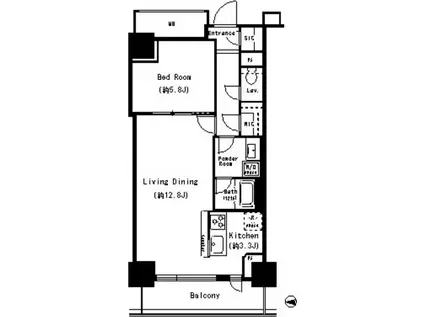 キャナルスクウェア豊洲(1LDK/6階)の間取り写真