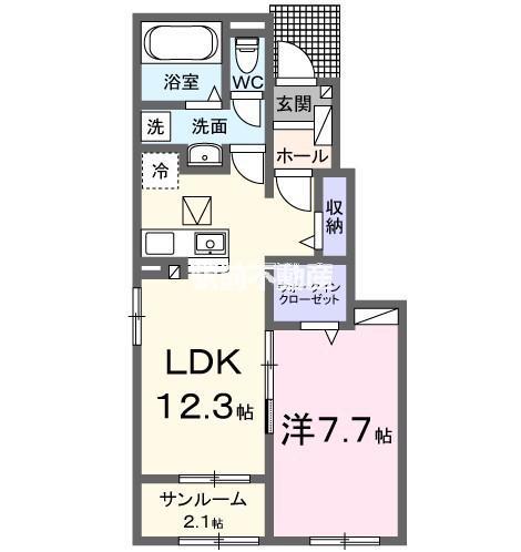 アルバーダ II(1LDK/1階)の間取り写真
