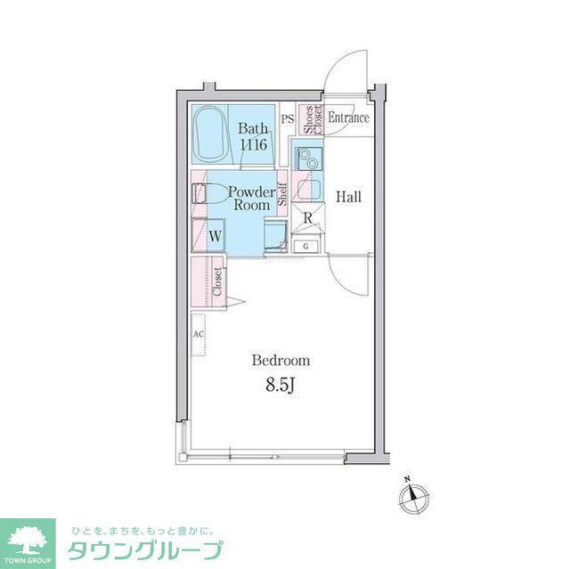 デュオメゾン自由が丘(1K/4階)の間取り写真