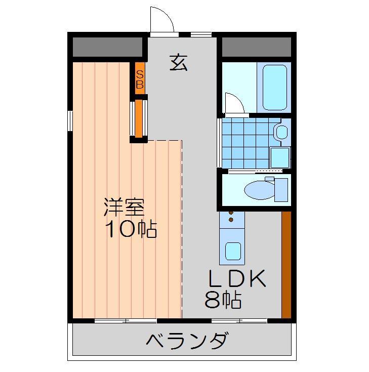 高木マンション(ワンルーム/1階)の間取り写真