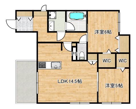 アノイエ 東棟(2LDK/4階)の間取り写真