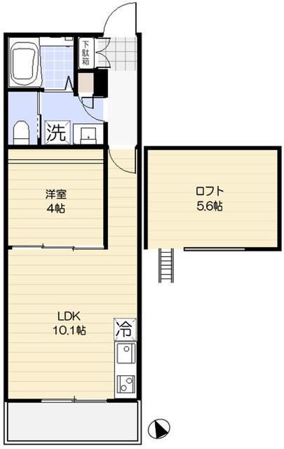 港北区篠原西町計画(1LDK/2階)の間取り写真