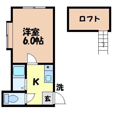 ドミール元村(1K/1階)の間取り写真