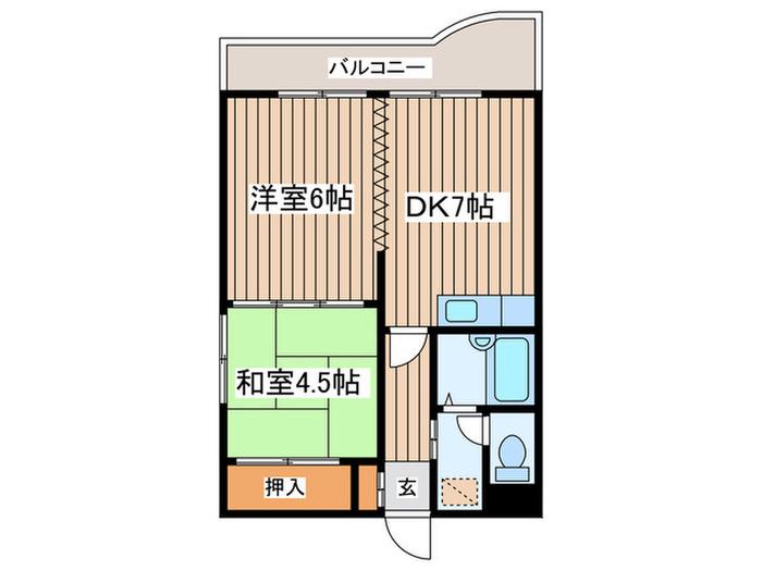 イーホライズン桑園(2DK/11階)の間取り写真